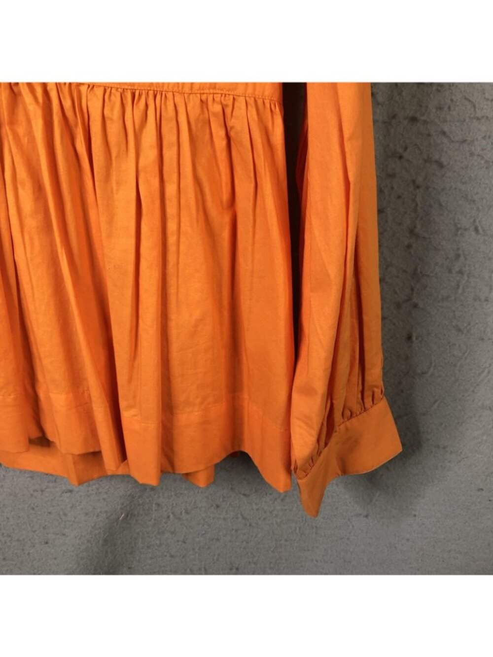 Joe's Jeans Tunic Blouse Womens XS Orange Poplin Empire Poet Peplum Top - Picture 14 of 16